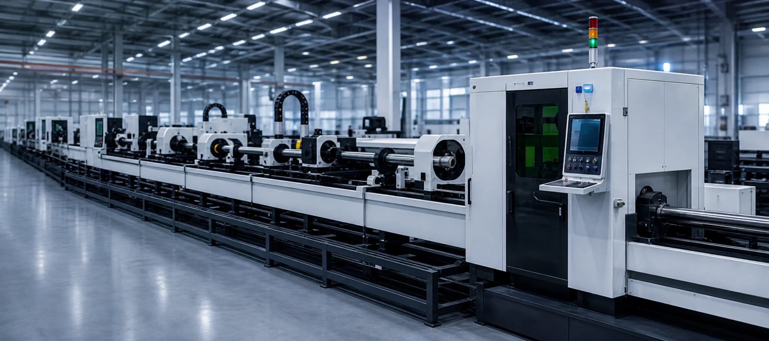 Modern industrial laser production hall